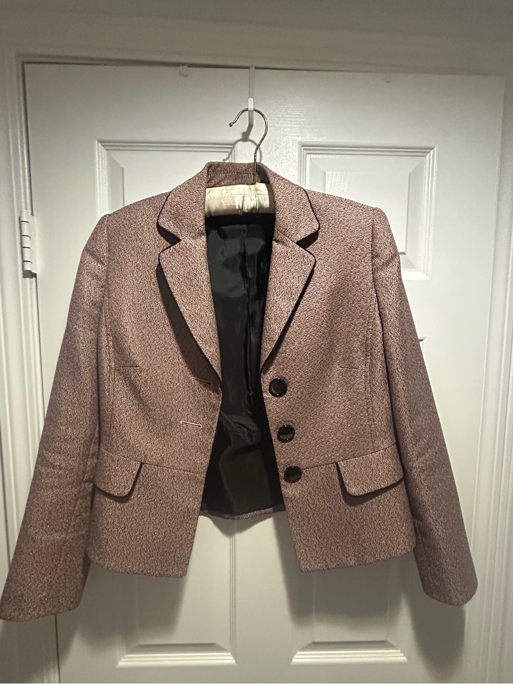 Evan Picone Vintage Tailored Blazer in Mauve Pink Tweed